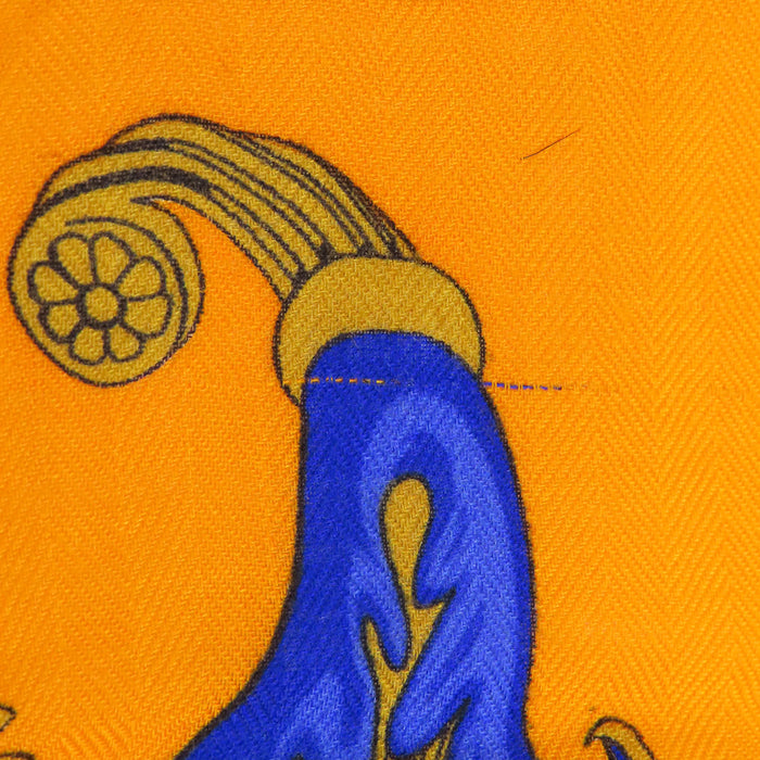 HERMES 
Sciarpa grande con logo, misto cashmere e seta, Carré 90 Fleurs Raisins, fiori d'uva
