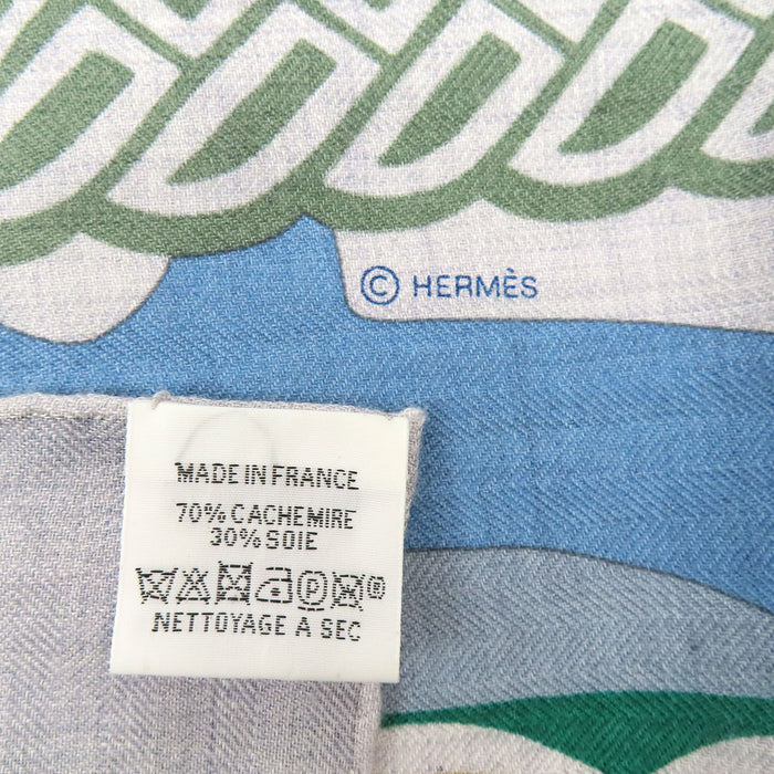 HERMES 
カレ140 カシミヤ シルク 
カレジェアン Fantaisie d'Etriers 鐙の幻想