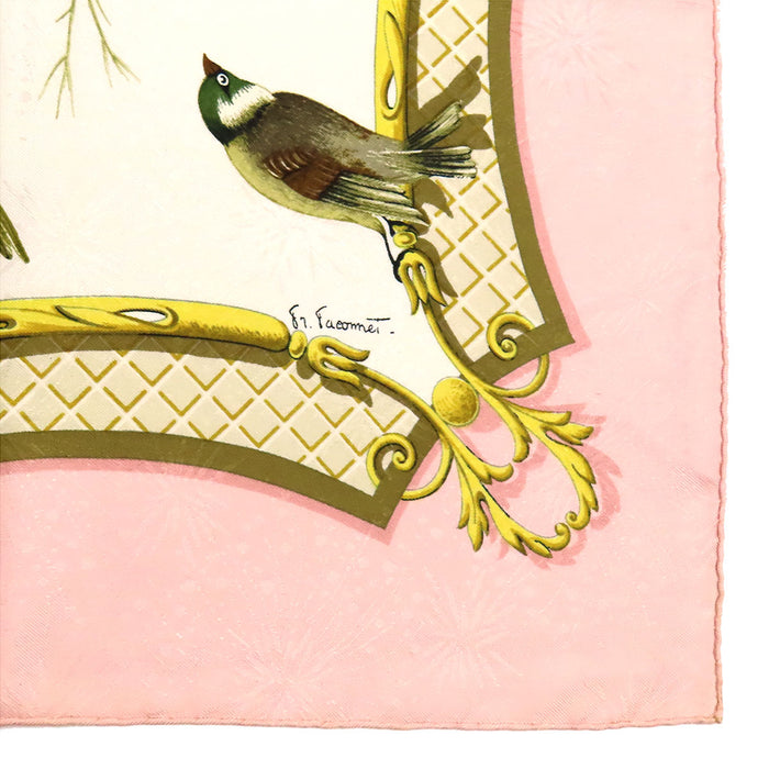 HERMES 
Grand carré soie Oiseaux 
Carré 90 LA CLE des CHAMPS Clé de la liberté Foulard