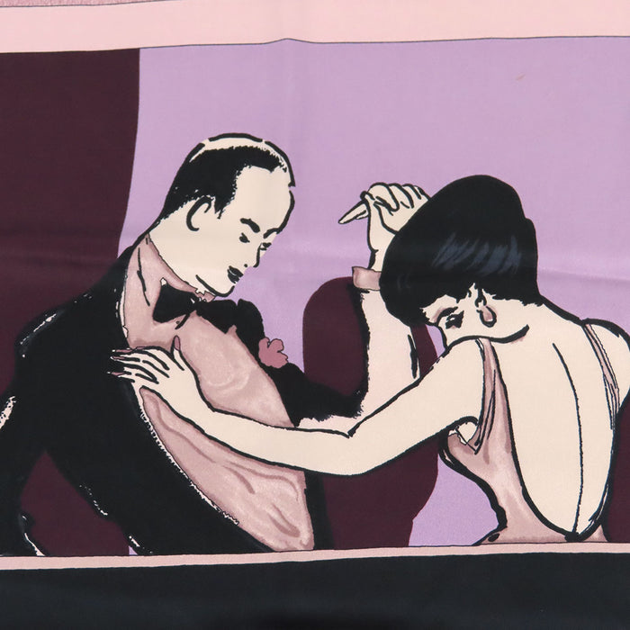 HERMES  
Carré 70 en soie DANSE SWINGING SAINT GERMAIN  
Foulard SWINGING SAINT GERMAIN