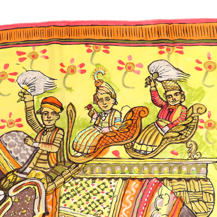 HERMES  
Écharpe grande taille en soie motif éléphant  
Carré 90 BELOVED INDIA Amour profond de l'Inde Écharpe