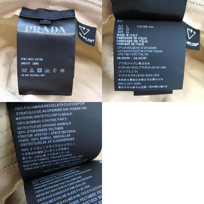 PRADA 
リナイロン 三角プレート 
Re-Nylon トライアングルロゴ バケットハット