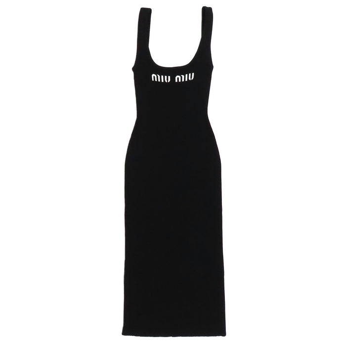 MIUMIU  
2022  
Robe sans manches à logo côtelé