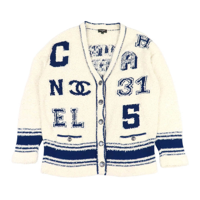 CHANEL  
COCO CC 可可鈕扣 DEAUVILLE BIARRITZ VENISE 棉混紡 V領  
可可標誌 31 RUE CAMBON 開襟衫