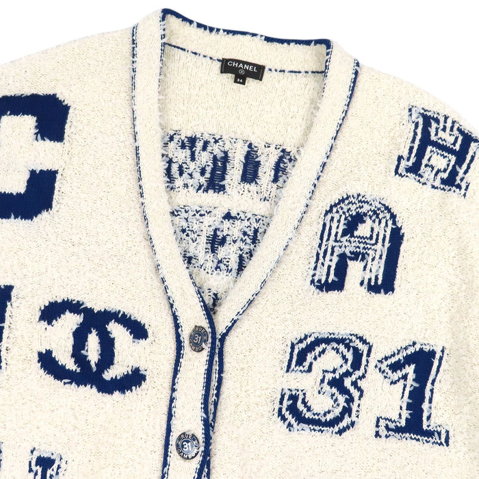 CHANEL  
COCO CC 可可鈕扣 DEAUVILLE BIARRITZ VENISE 棉混紡 V領  
可可標誌 31 RUE CAMBON 開襟衫