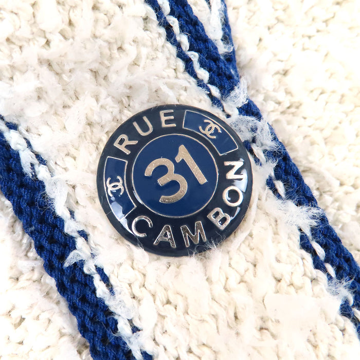CHANEL  
COCO CC 可可鈕扣 DEAUVILLE BIARRITZ VENISE 棉混紡 V領  
可可標誌 31 RUE CAMBON 開襟衫
