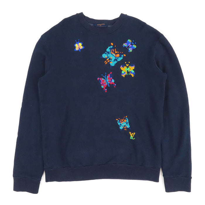 LOUIS VUITTON 
LV 刺繍 スウェット ヴァージルアブロー 
バタフライ エンブロイダリー トレーナー
