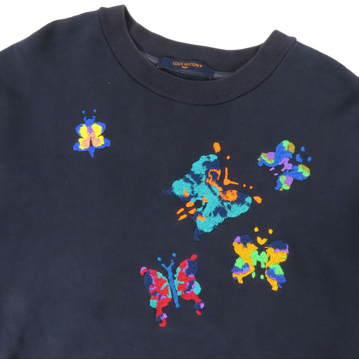 LOUIS VUITTON 
LV 刺繍 スウェット ヴァージルアブロー 
バタフライ エンブロイダリー トレーナー