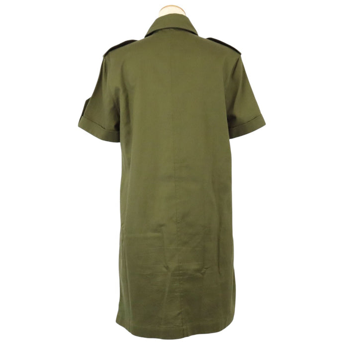 CELINE  
Robe chemise militaire en coton avec boutons logo Triomphe et poches