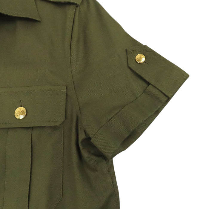 CELINE
Abito camicia militare in cotone con bottoni logo Triomphe e tasche