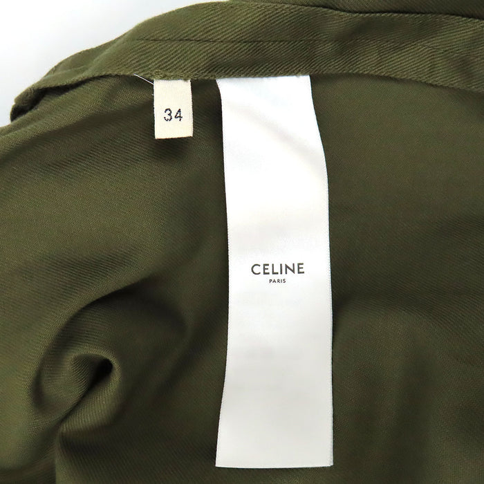 CELINE
Abito camicia militare in cotone con bottoni logo Triomphe e tasche