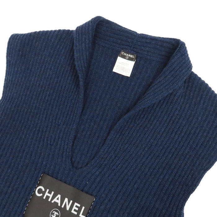 CHANEL 
COCO CC 08C ロゴ パッチ 
ココマーク カシミヤ ニット ワンピース