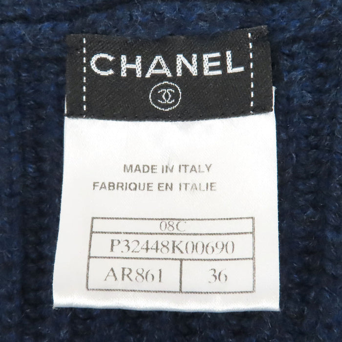 CHANEL 
COCO CC 08C ロゴ パッチ 
ココマーク カシミヤ ニット ワンピース