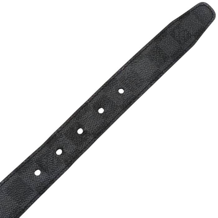 LOUIS VUITTON 
LV ロゴ レザー シルバーカラーメタル 
シアトル ダミエグラフィット ベルト 30MM