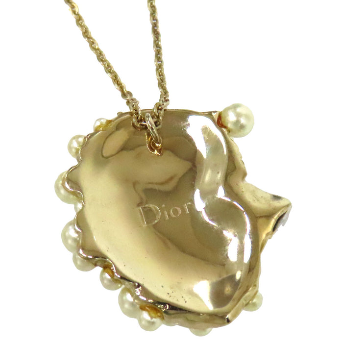 Dior 
Collana Tell Me Dior Leone con logo CD, perle finte, strass e metallo dorato