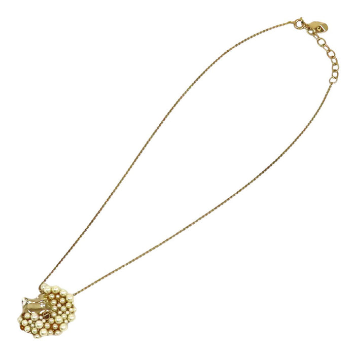 Dior 
Collana Tell Me Dior Leone con logo CD, perle finte, strass e metallo dorato