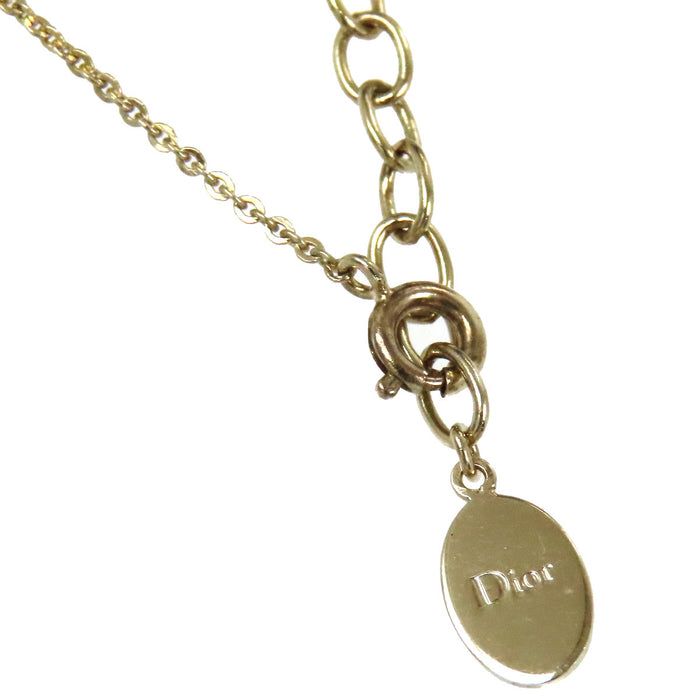 Dior 
Collana Tell Me Dior Leone con logo CD, perle finte, strass e metallo dorato