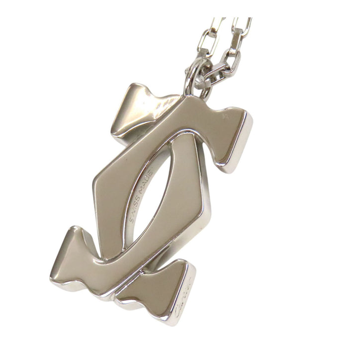 CARTIER 
Collier 2C avec logo en métal argenté