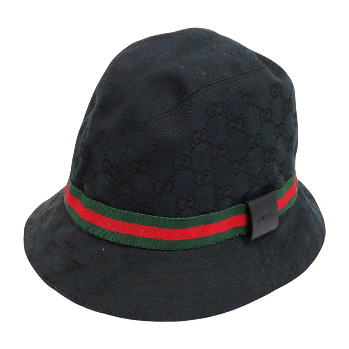 GUCCI 
ロゴ 総柄 ウェブストライプ 
GGキャンバス シェリーライン バケットハット