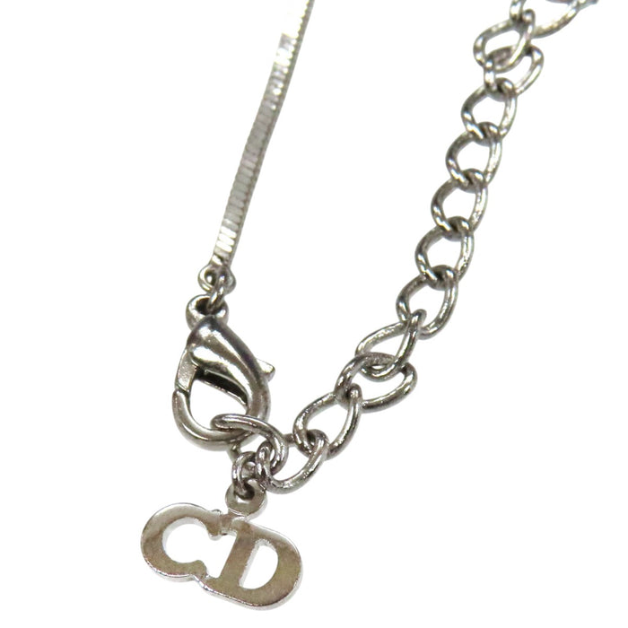 Dior 
CD ロゴ シルバーカラーメタル 
トロッター プレート ネックレス