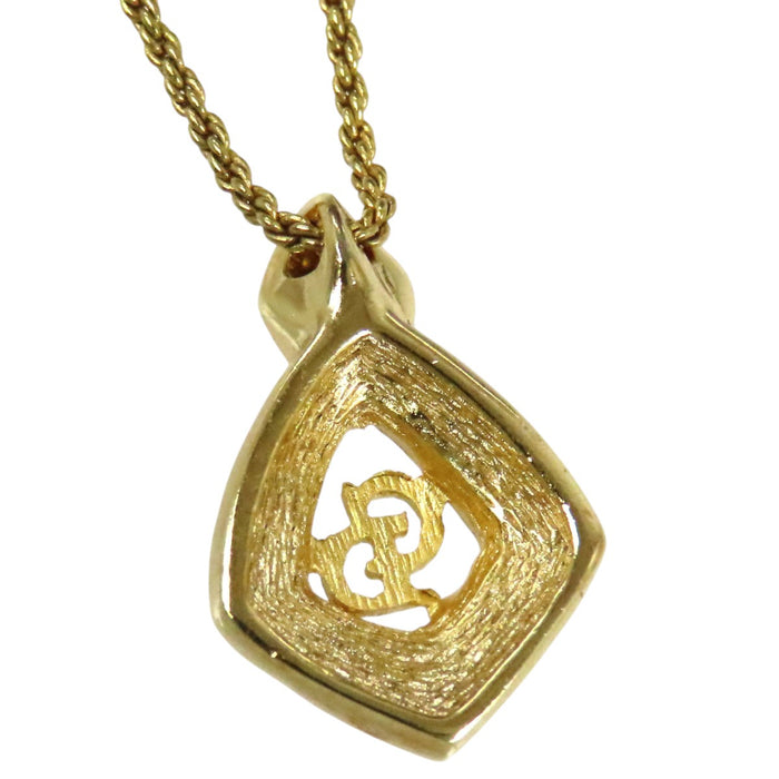 Dior 
Collier vintage en métal doré avec logo CD et strass
