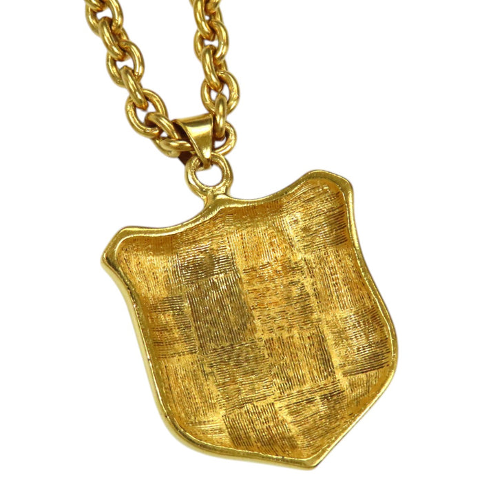 CELINE 
Logo vintage Étoile Lune Métal doré 
Collier bouclier
