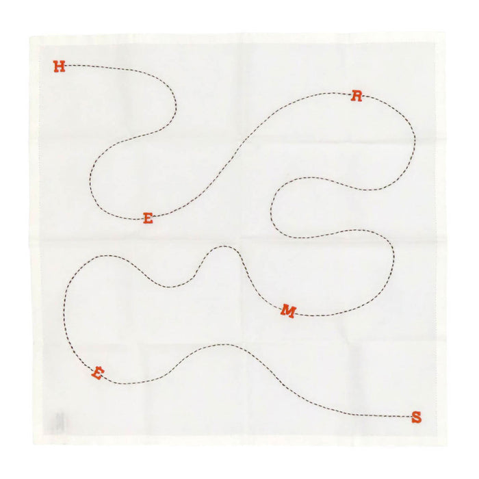 HERMES  
H Ash brodé coton  
Mouchoir avec logo et surpiqûres