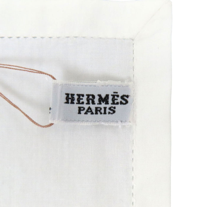 HERMES  
H Ash brodé coton  
Mouchoir avec logo et surpiqûres