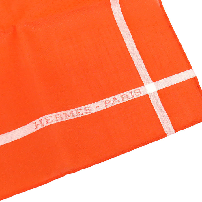 HERMES 
アッシュ ロゴ コットン 
ジャカード H ハンカチ