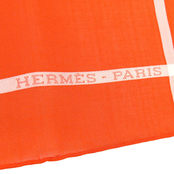 HERMES 
アッシュ ロゴ コットン 
ジャカード H ハンカチ