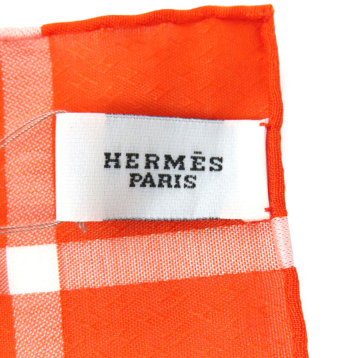 HERMES 
アッシュ ロゴ コットン 
ジャカード H ハンカチ