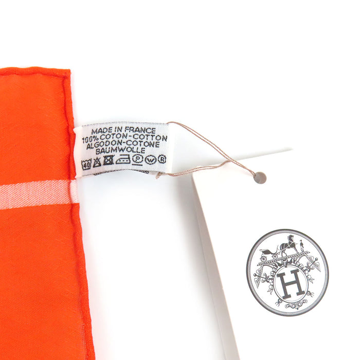 HERMES 
アッシュ ロゴ コットン 
ジャカード H ハンカチ