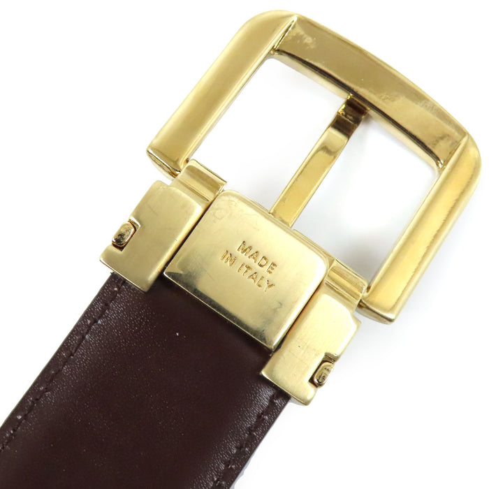 Salvatore Ferragamo 
ゴールドカラー金具 
ロゴ リバーシブル レザー ベルト