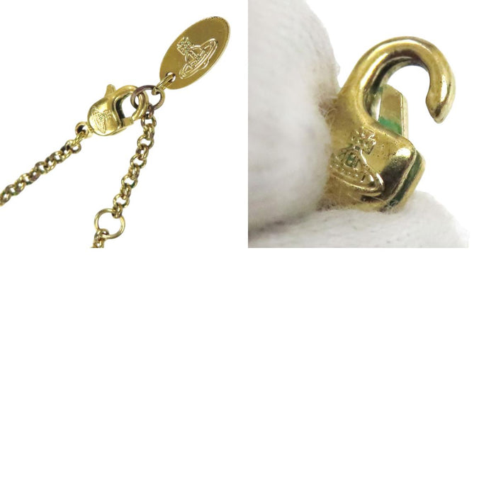 Vivienne Westwood 
Vivienne Westwood ロゴ ラインストーン ゴールドカラーメタル 
タイニー オーブ ネックレス