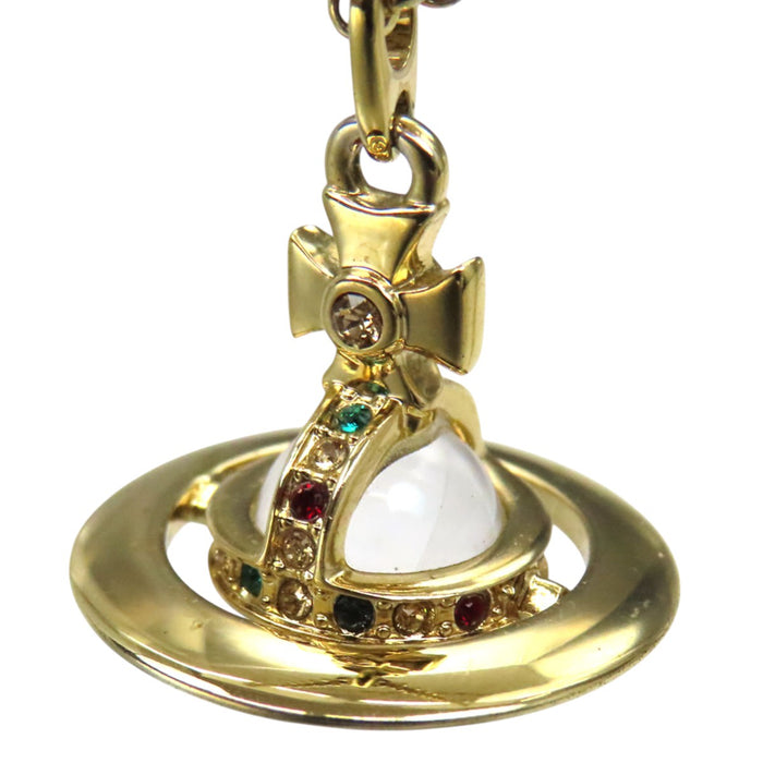 Vivienne Westwood 
Vivienne Westwood ロゴ ラインストーン ゴールドカラーメタル 
タイニー オーブ ネックレス