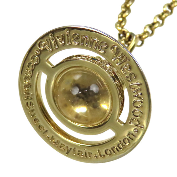 Vivienne Westwood 
Vivienne Westwood ロゴ ラインストーン ゴールドカラーメタル 
タイニー オーブ ネックレス
