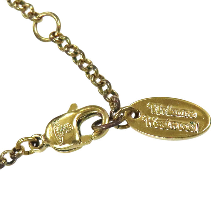 Vivienne Westwood 
Vivienne Westwood ロゴ ラインストーン ゴールドカラーメタル 
タイニー オーブ ネックレス