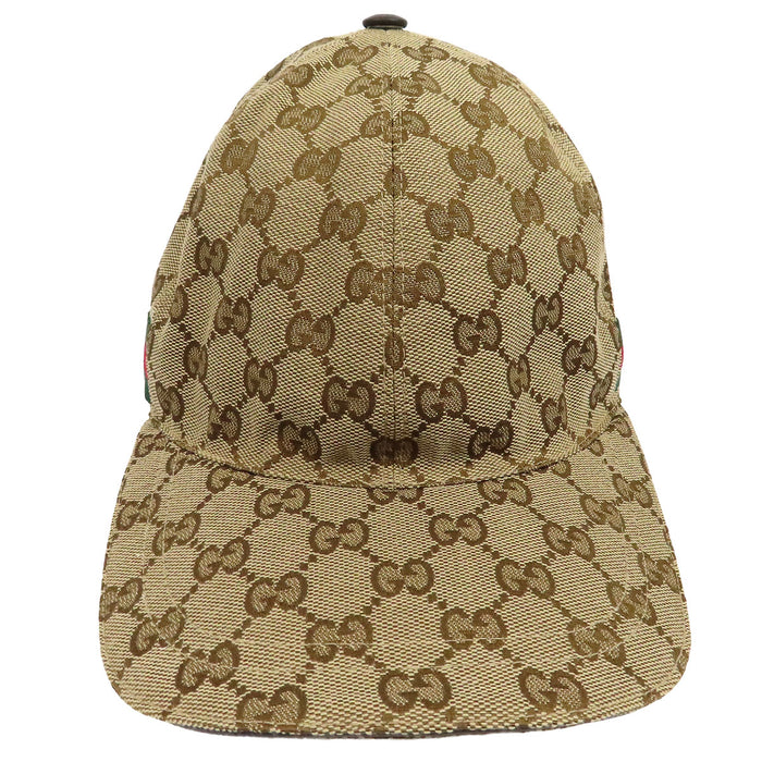 GUCCI
Casquette de baseball en toile GG à logo imprimé intégral avec bande Sherley