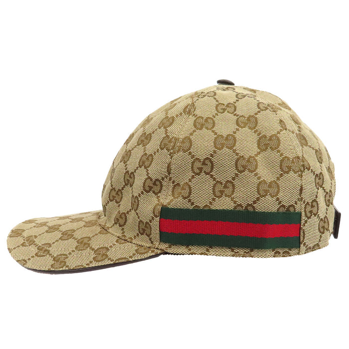 GUCCI
Casquette de baseball en toile GG à logo imprimé intégral avec bande Sherley