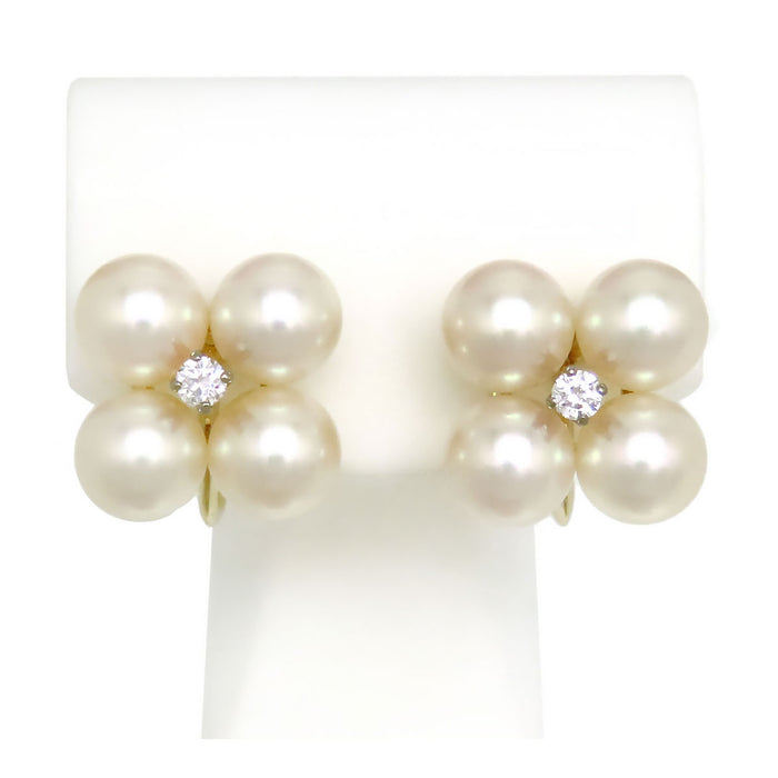 MIKIMOTO 
アコヤパール ダイヤモンド イヤリング