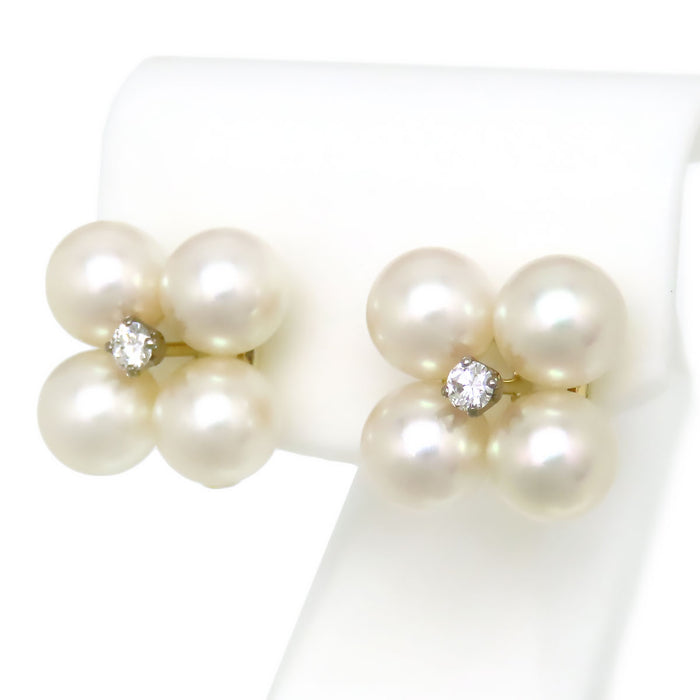 MIKIMOTO 
アコヤパール ダイヤモンド イヤリング
