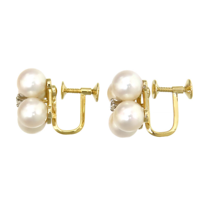 MIKIMOTO 
アコヤパール ダイヤモンド イヤリング