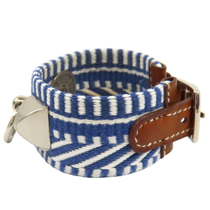 HERMES 
Gravure C Collier d'Océan en cuir Bleu Brighton 
Bracelet Rival Caval Médor
