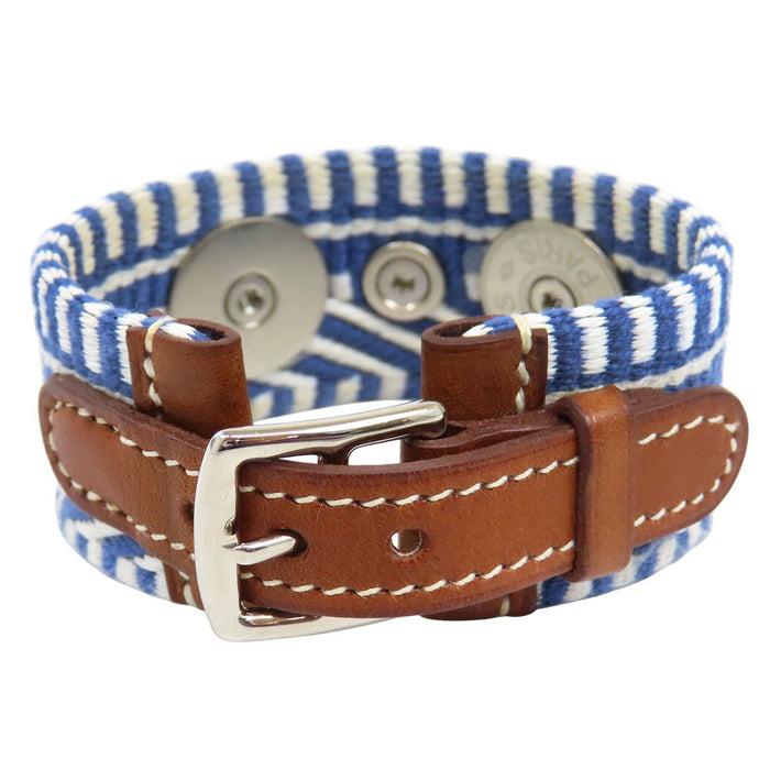 HERMES 
Gravure C Collier d'Océan en cuir Bleu Brighton 
Bracelet Rival Caval Médor
