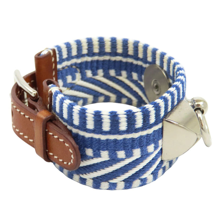 HERMES 
Gravure C Collier d'Océan en cuir Bleu Brighton 
Bracelet Rival Caval Médor