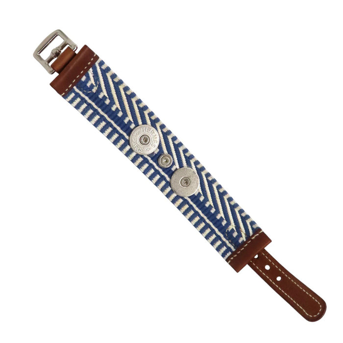 HERMES 
Gravure C Collier d'Océan en cuir Bleu Brighton 
Bracelet Rival Caval Médor