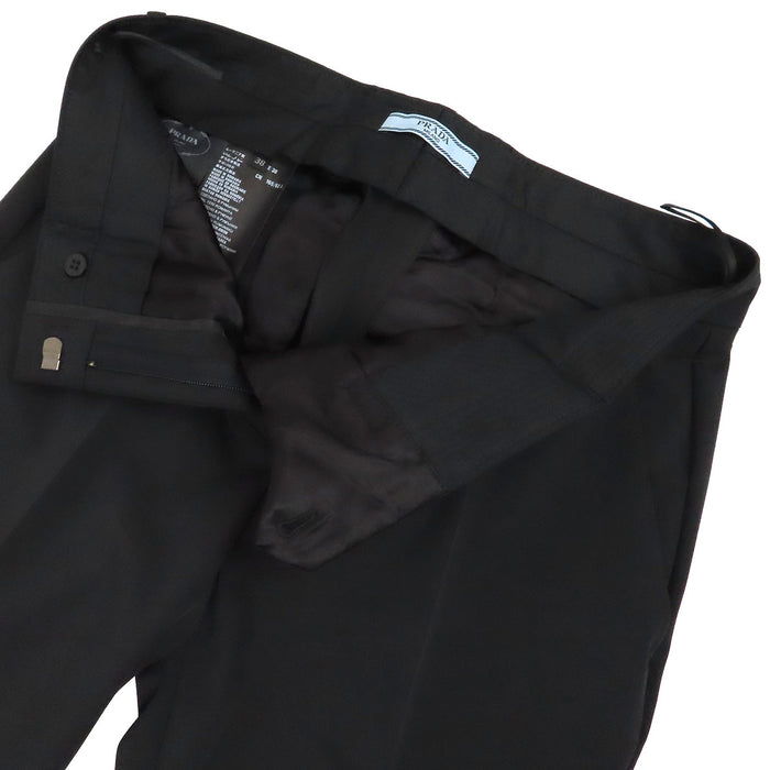 PRADA  
Logo Tuck Tapered  
Polyester Twill Slim Slacks