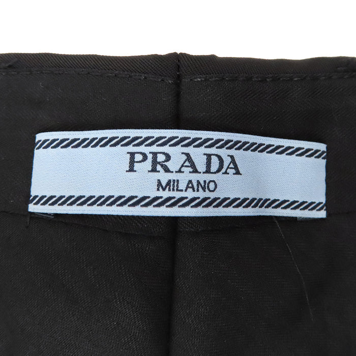 PRADA  
Logo Tuck Tapered  
Polyester Twill Slim Slacks