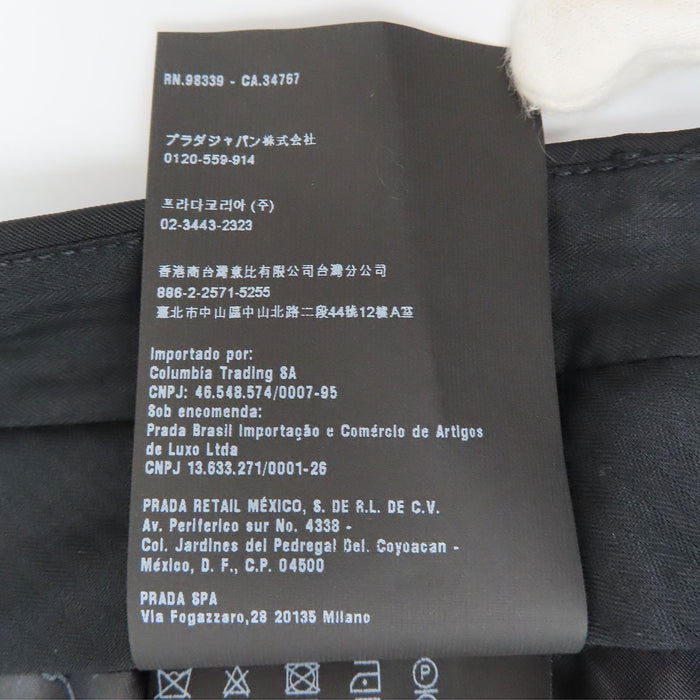 PRADA  
Logo Tuck Tapered  
Polyester Twill Slim Slacks