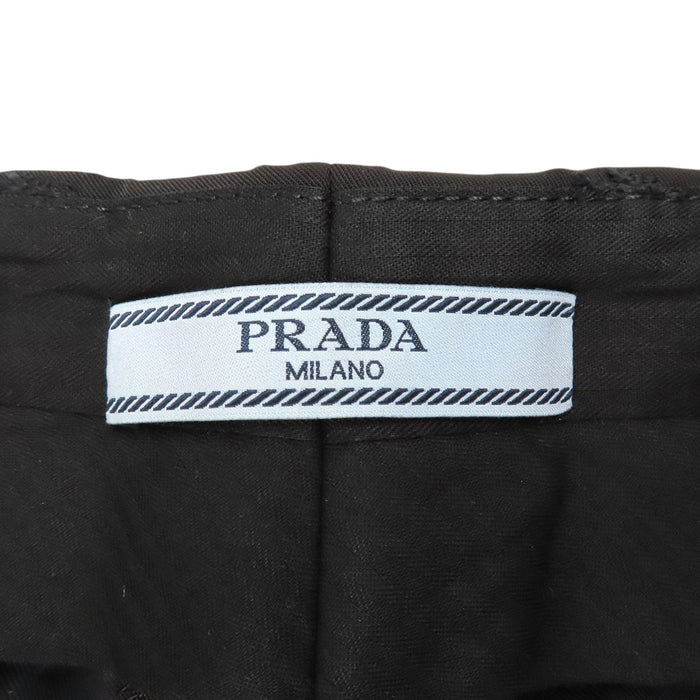 PRADA  
標誌摺褶錐形  
聚酯斜紋布修身長褲